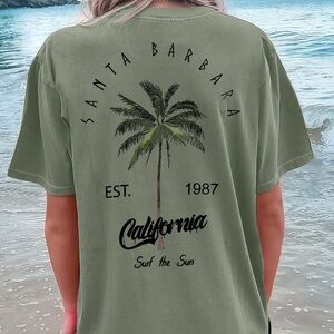 Santa Barbara Graphic T-Shirt - Olive Green